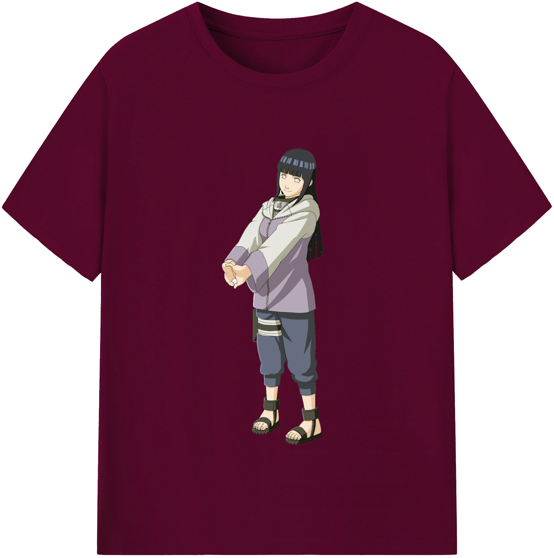 （画像用） NARUTO -ナルト- 日向ヒナタ Hyūga Hinata レディースカジュアルプリントTシャツ（綿100％）
